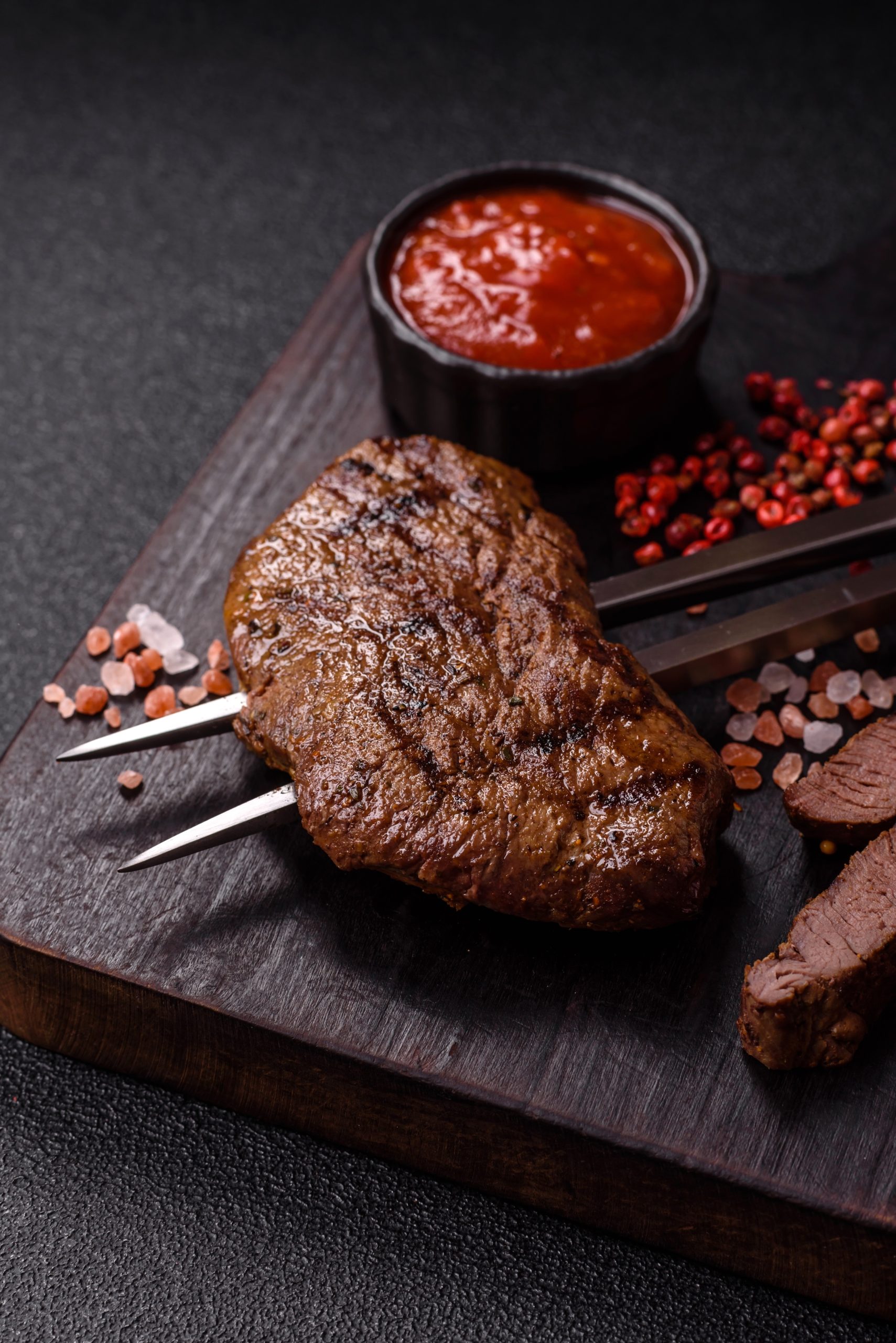 Food,,Grilled,Beef,Steak,,Roast,Meat,For,Lunch.,Grilled,Beef